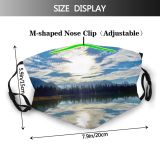 yanfind Idyllic Lake Daylight Calm Sunset Dawn Mountain Forest Clouds Tranquil Scenery Mountains Dust Washable Reusable Filter and Reusable Mouth Warm Windproof Cotton Face