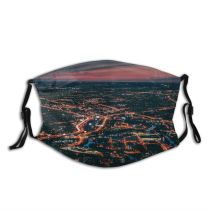 yanfind Idyllic Perspective Shot Afterglow Downtown Dawn Tranquil Drone Scenery Chicago Outdoors Sky Dust Washable Reusable Filter and Reusable Mouth Warm Windproof Cotton Face