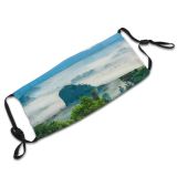 yanfind Idyllic Tropical Calm Gloomy Forest Plants Tranquil Mountains Country Leaves Rural Misty Dust Washable Reusable Filter and Reusable Mouth Warm Windproof Cotton Face