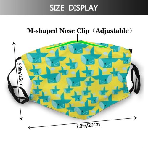 yanfind Abstract Isolated Swim Cute Seamless Doodle Design Beautiful Valentine Love Fun Marine Dust Washable Reusable Filter and Reusable Mouth Warm Windproof Cotton Face