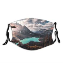yanfind Lake Amazing Daylight Depth Focus Sight Field Forest Clouds Scenery Free Mountains Dust Washable Reusable Filter and Reusable Mouth Warm Windproof Cotton Face