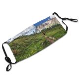 yanfind Idyllic Dolomites Hiker Backpack Trail Hike Mountain Traveler Clouds Plants Tranquil Scenery Dust Washable Reusable Filter and Reusable Mouth Warm Windproof Cotton Face