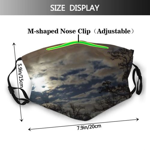 yanfind Moonlight Winter Night Scenery Sky Morning Idyllic Atmospheric Grunewald Cloud Landscape Sky Dust Washable Reusable Filter and Reusable Mouth Warm Windproof Cotton Face