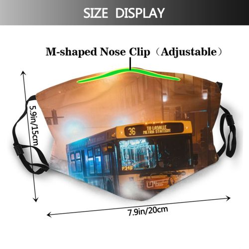 yanfind Lamps Transportation Downtown Evening Night Bus Road Roadway Urban Vehicle Misty Asphalt Dust Washable Reusable Filter and Reusable Mouth Warm Windproof Cotton Face