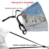 yanfind Pine Winter Fir Geological Sky Tree Plant Frost Winter Freezing Atmospheric Snow Dust Washable Reusable Filter and Reusable Mouth Warm Windproof Cotton Face