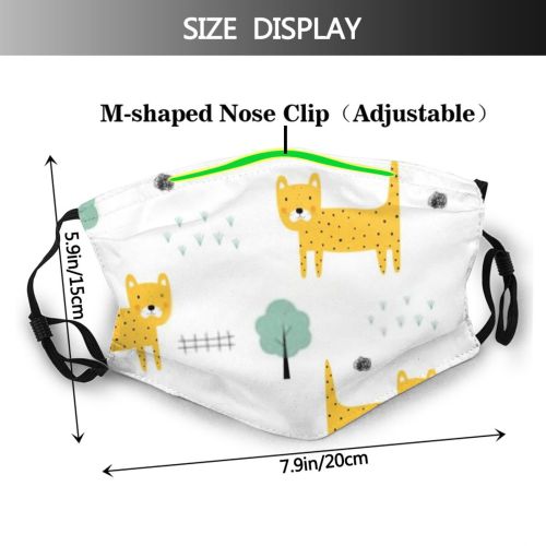 yanfind Publication Childish Fashion Kawaii Cat Cute Seamless Leopard Doodle Summer Baby Design Dust Washable Reusable Filter and Reusable Mouth Warm Windproof Cotton Face