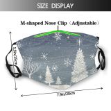 yanfind Design Star Landscape Doodle Fashioned Damaged Tree Snow Event Retro Space Art Dust Washable Reusable Filter and Reusable Mouth Warm Windproof Cotton Face