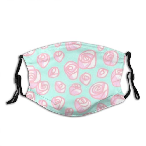 yanfind Blossom Spring Flower Garden Gardening Blooming Vignette Romantic Aquamarine Scattered Rose Straggling Dust Washable Reusable Filter and Reusable Mouth Warm Windproof Cotton Face