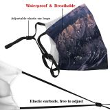 yanfind Idyllic Shot Dawn Mossy Mountain Rock Tranquil Drone Scenery Mountains Peak Wilderness Dust Washable Reusable Filter and Reusable Mouth Warm Windproof Cotton Face