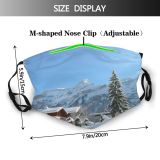 yanfind Landforms Snow Mountain Range Sky Ski Station Tree Mountainous Alps Winter Freezing Dust Washable Reusable Filter and Reusable Mouth Warm Windproof Cotton Face