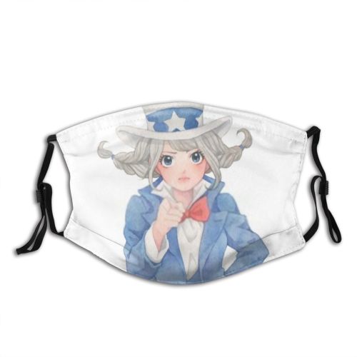 yanfind Isolated Cute Flag Dress Anime Female July Watercolor Girl Hat Th Cartoon Dust Washable Reusable Filter and Reusable Mouth Warm Windproof Cotton Face