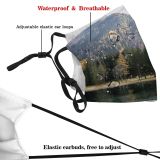 yanfind Idyllic Lake Calm Mountain Daytime Coniferous Tranquil Picturesque Scenery Mountains Peak Rural Dust Washable Reusable Filter and Reusable Mouth Warm Windproof Cotton Face