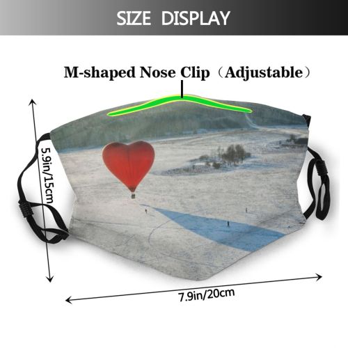 yanfind Hot Landscape Positive Emotion Heart Balloon Snow Valentine's Sky Scenics Air Mid Dust Washable Reusable Filter and Reusable Mouth Warm Windproof Cotton Face