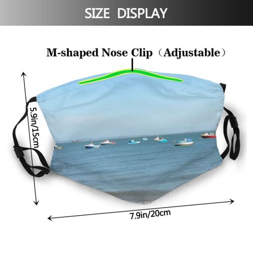 yanfind With Horizon Beach Coast England Shore Sea Sky Ocean Coastal Landforms Beach Dust Washable Reusable Filter and Reusable Mouth Warm Windproof Cotton Face