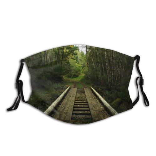 yanfind Natural Autumn Growth Rustic Leaves Landscape Fall Forest Path Tree Forest Rural Dust Washable Reusable Filter and Reusable Mouth Warm Windproof Cotton Face