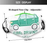 yanfind Isolated Motor Road Clipart Picture Drive Comic Caution Cute English Careful Font Dust Washable Reusable Filter and Reusable Mouth Warm Windproof Cotton Face