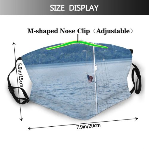 yanfind Vehicle Sailboat Sound Boat Pacific Sky Seattle Watercraft Ocean Sailboat Sailing Coast Dust Washable Reusable Filter and Reusable Mouth Warm Windproof Cotton Face