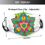 yanfind  Spring Decal Flower Henna Vintage Pin Flora Blooming Mandala Romantic Medallion Dust Washable Reusable Filter and Reusable Mouth Warm Windproof Cotton Face