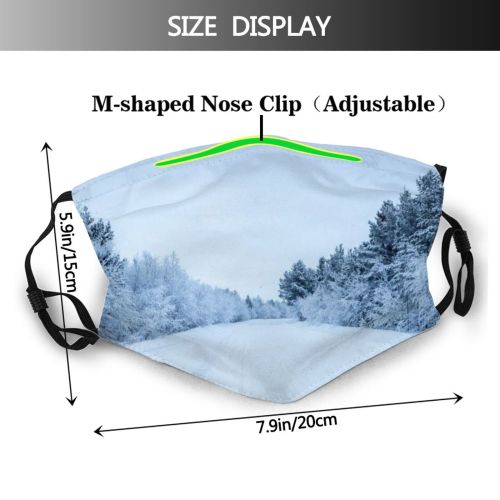 yanfind Ice Ski Slope Frost Snowdrift Landscape Frozen Tranquility Rural Tree Freshness Scene Dust Washable Reusable Filter and Reusable Mouth Warm Windproof Cotton Face