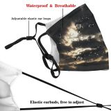 yanfind Night Sky Ray Dusk Dawn Atmospheric Sun Meteorological Cloud Sky Moon Clouds Dust Washable Reusable Filter and Reusable Mouth Warm Windproof Cotton Face