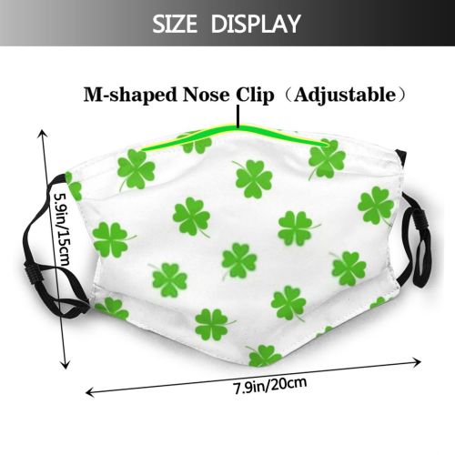 yanfind Abstract St Childish Clover Flora Comic Cute Newborn Seamless Trendy Irish Nursery Dust Washable Reusable Filter and Reusable Mouth Warm Windproof Cotton Face