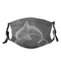 yanfind Crosshatch Isolated Training Dolphinarium Swim Dolphin Handdrawn Board Cute Hatch Hatching Jump Dust Washable Reusable Filter and Reusable Mouth Warm Windproof Cotton Face