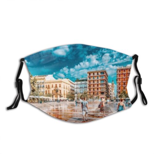 yanfind Castle Architecture Gothic Tourist Espanya Rio Sightseeing Dome Street Church Sight Town Dust Washable Reusable Filter and Reusable Mouth Warm Windproof Cotton Face