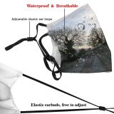 yanfind Frost Landscape Sky Tree Branch Morning Winter Natural Freezing Atmospheric Road Snow Dust Washable Reusable Filter and Reusable Mouth Warm Windproof Cotton Face