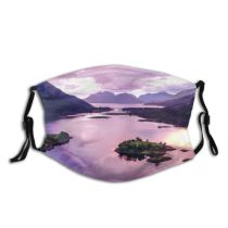 yanfind Idyllic Lake Dawn Mountain Clouds Tranquil Dramatic Scenery Peak Outdoors Trees Sky Dust Washable Reusable Filter and Reusable Mouth Warm Windproof Cotton Face