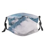 yanfind Ice Glacier Daylight Frost Frosty Mountain Snowy Clouds Daytime Peaks Frozen Capped Dust Washable Reusable Filter and Reusable Mouth Warm Windproof Cotton Face