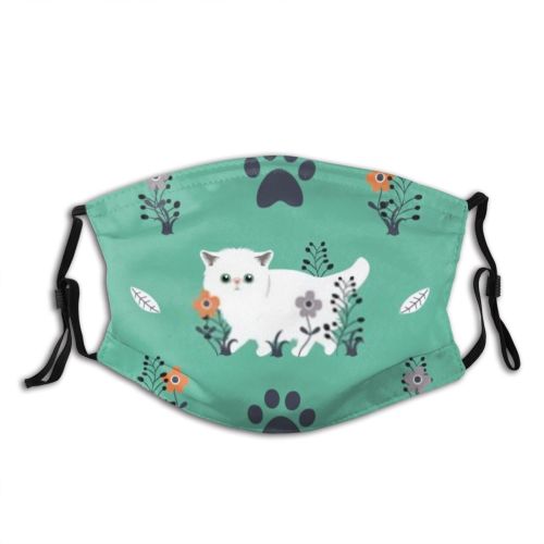 yanfind Garden Fur Young Cat Kitty Cute Seamless Doodle Baby Design Face Pet Dust Washable Reusable Filter and Reusable Mouth Warm Windproof Cotton Face