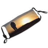 yanfind Idyllic Sunset Evening Dawn Mountain Backlit Scenery Sun Grass Desert Outdoors Sky Dust Washable Reusable Filter and Reusable Mouth Warm Windproof Cotton Face