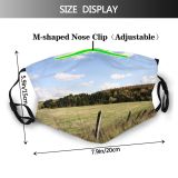 yanfind Grassland Cloud Landscape Sky Fall Tree Field Grass Natural Meadow Pasture Autumn Dust Washable Reusable Filter and Reusable Mouth Warm Windproof Cotton Face
