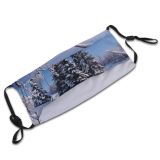 yanfind Winter Sky Winter Natural Woody Landscape Sky Plant Branch Snow Clouds Tree Dust Washable Reusable Filter and Reusable Mouth Warm Windproof Cotton Face