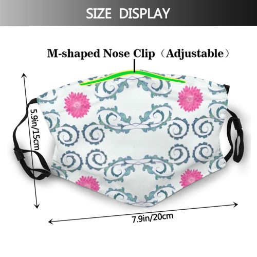 yanfind Abstract Ceramic Elegant Decor Sample Artwork Ornaments Cute Seamless Classic Indian Flowers Dust Washable Reusable Filter and Reusable Mouth Warm Windproof Cotton Face