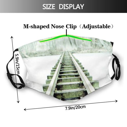 yanfind Structure Train Stairs Rails Trees Architecture Tree Nonbuilding Snow Dust Washable Reusable Filter and Reusable Mouth Warm Windproof Cotton Face