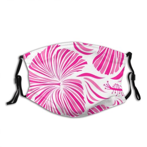 yanfind Charming Blossom Fashion Flower Hibiscus Aloha Repeated Hawaiian Tropical Cute Modern Design Dust Washable Reusable Filter and Reusable Mouth Warm Windproof Cotton Face