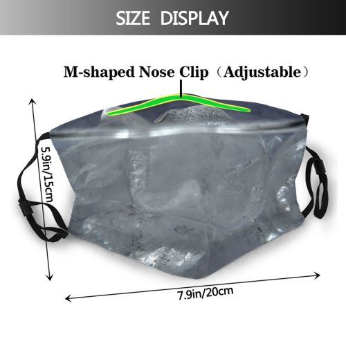 yanfind Winter Cubes Cool Crystal Glacier Ice Ice Isbiter Transparent Isbit Transparency Glass Dust Washable Reusable Filter and Reusable Mouth Warm Windproof Cotton Face