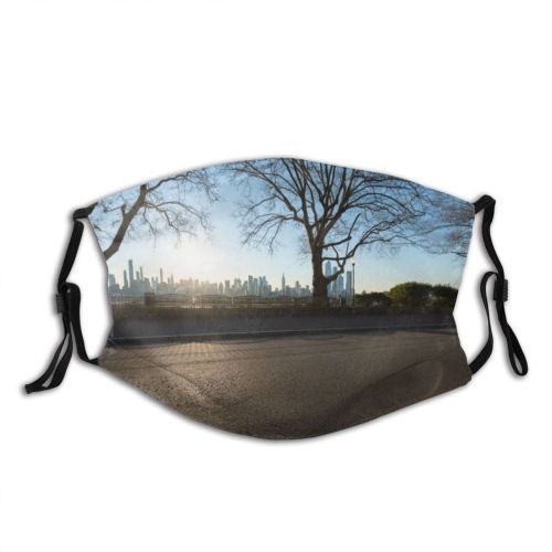 yanfind Public Transport Skyscraper Downtown Autumn Manhattan District Lantern Tree City Place Modern Dust Washable Reusable Filter and Reusable Mouth Warm Windproof Cotton Face
