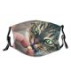 yanfind Attractive Lovely Fur Stripe Wool Cat Kitty Cute Wonder Pill Adorable Catus Dust Washable Reusable Filter and Reusable Mouth Warm Windproof Cotton Face