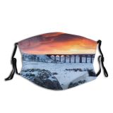 yanfind Dramatic Sunset Landscape Built Snow Yorkshire Sky UK Valley Viaduct Ribblehead Rock Dust Washable Reusable Filter and Reusable Mouth Warm Windproof Cotton Face