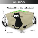 yanfind Isolated Bird Cat Kitty Cute Eating Friend Humor Design Pet Eyes Surprise Dust Washable Reusable Filter and Reusable Mouth Warm Windproof Cotton Face