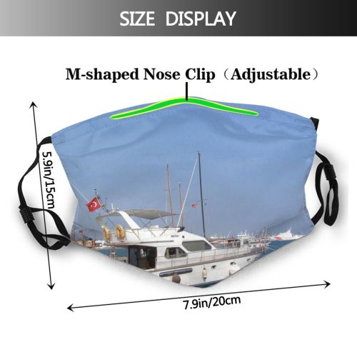 yanfind Yatch Mersin Vehicle Boating Vessel Sea Sky Harbour Ship Fishing Marina Watercraft Dust Washable Reusable Filter and Reusable Mouth Warm Windproof Cotton Face