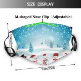 yanfind Ice Design Frost Defocused Star Landscape Smiling Reindeer Polar Tree Scene Snow Dust Washable Reusable Filter and Reusable Mouth Warm Windproof Cotton Face