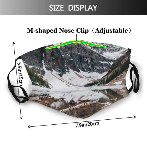 yanfind Idyllic Coast Lake Amazing Calm Wild Mountain Highland Silent Pond Tourism Evergreen Dust Washable Reusable Filter and Reusable Mouth Warm Windproof Cotton Face