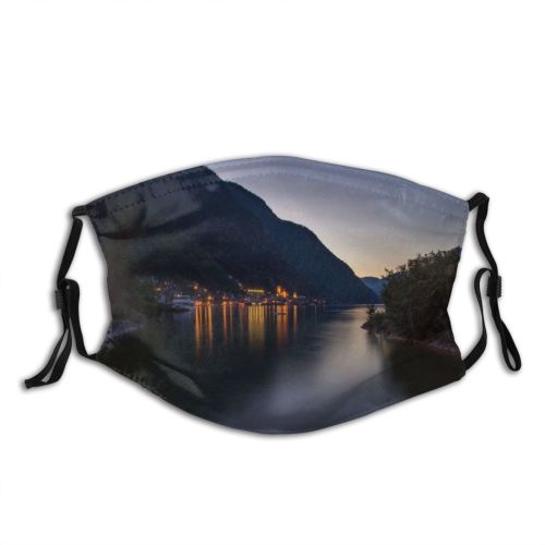 yanfind Idyllic Lake Sunset Dawn Tranquil River Scenery Mountains Austria Outdoors Hallstatt Sky Dust Washable Reusable Filter and Reusable Mouth Warm Windproof Cotton Face