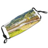 yanfind Idyllic Transportation Motion Car Mountain Road Way Clouds Plants Tourism Guard Roadway Dust Washable Reusable Filter and Reusable Mouth Warm Windproof Cotton Face