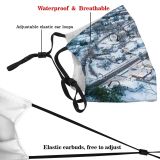 yanfind Ice Frost Aerial Contemplation Landscape Woodland Frozen Walkway Tranquility Rural Tree Scene Dust Washable Reusable Filter and Reusable Mouth Warm Windproof Cotton Face