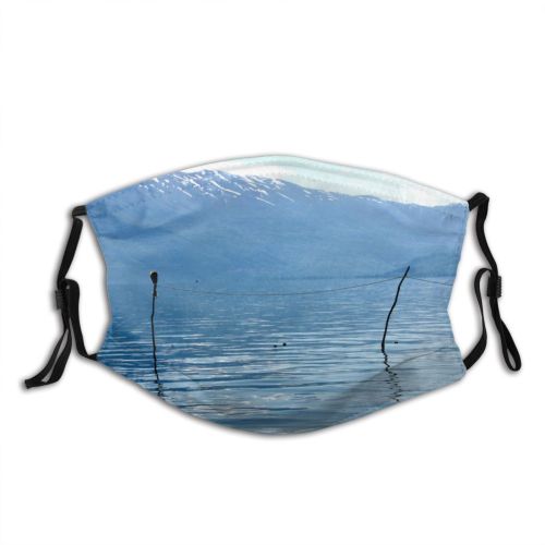 yanfind Flower Lake Shore Mountain Sky Reflection Poppies Blu Lake Calm Loch Sound Dust Washable Reusable Filter and Reusable Mouth Warm Windproof Cotton Face