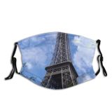 yanfind Paris Cloud Spire France Historic Sky Eiffel Tree Tower Observation National Tower Dust Washable Reusable Filter and Reusable Mouth Warm Windproof Cotton Face